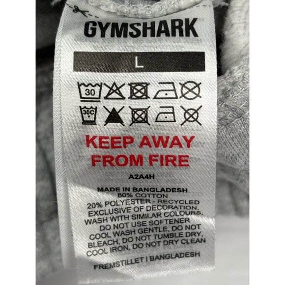 GymShark Crest Joggers Men's Size Large Sweatpants Gray Tapered Fit Drawstring - Picture 8 of 14